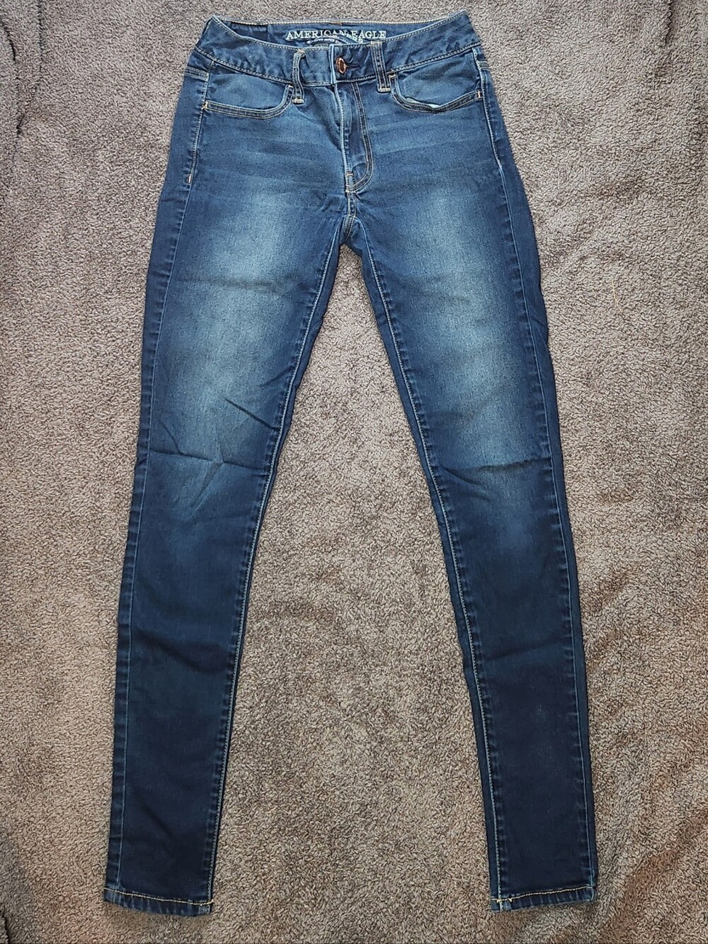 Dark Wash American Eagle Low-Rise Jeggings - Picture 3 of 16